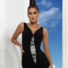 rochie eleganta mexton mulata pe corp si cu insertii de pietre